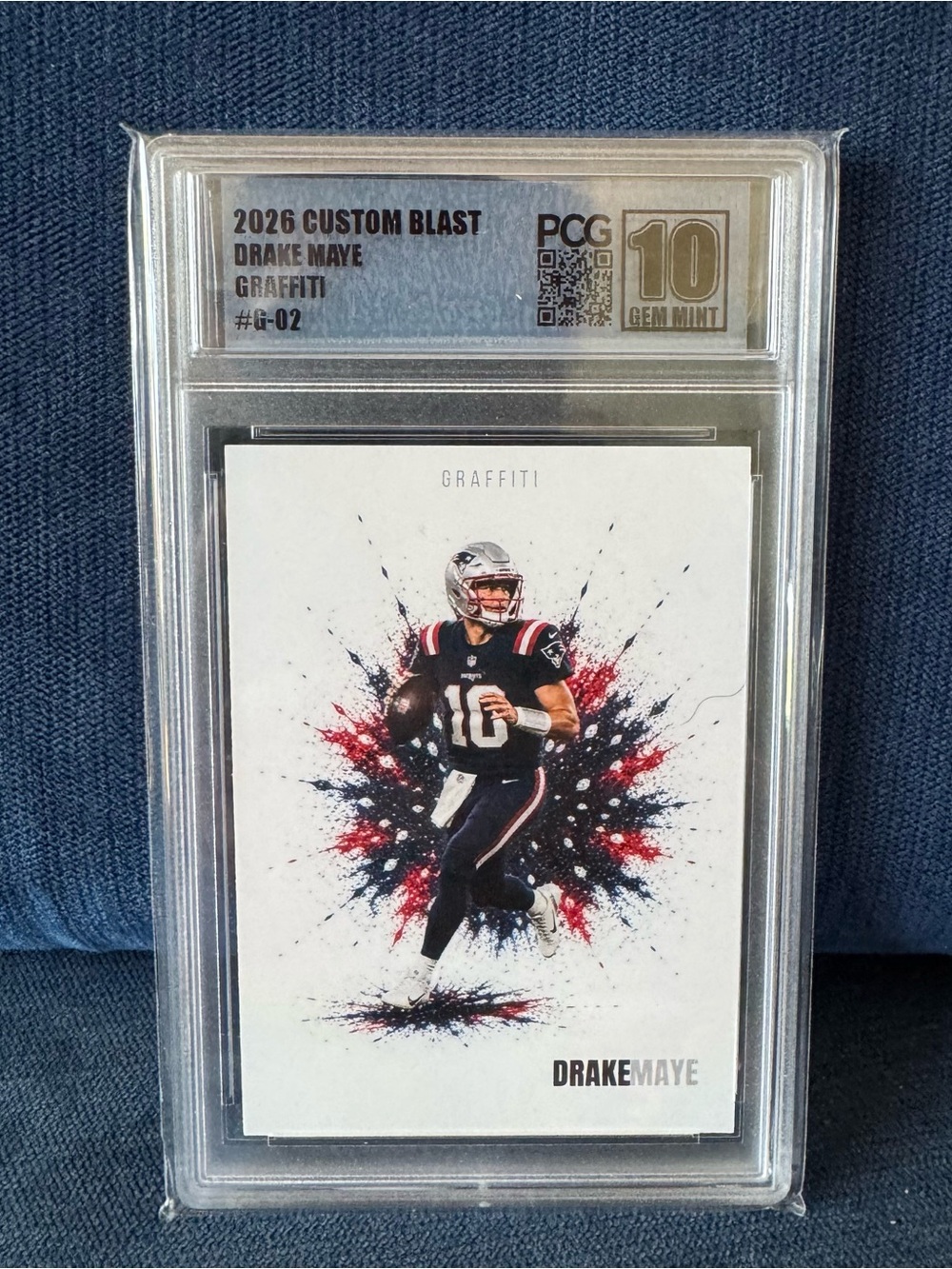 Drake Maye - Graffiti - 2026 Custom Blast #G-02 PCG 10 Gem Mint